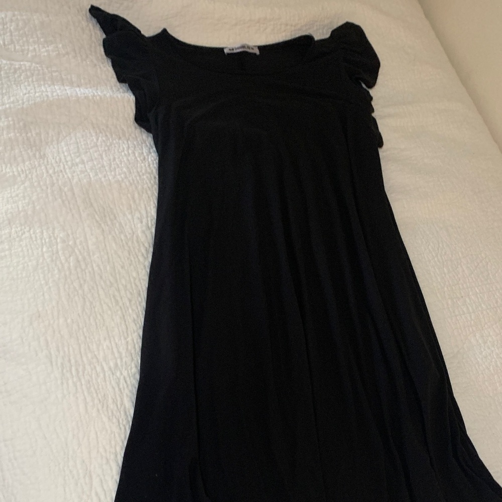 Black Ruffle Sleeve Dress